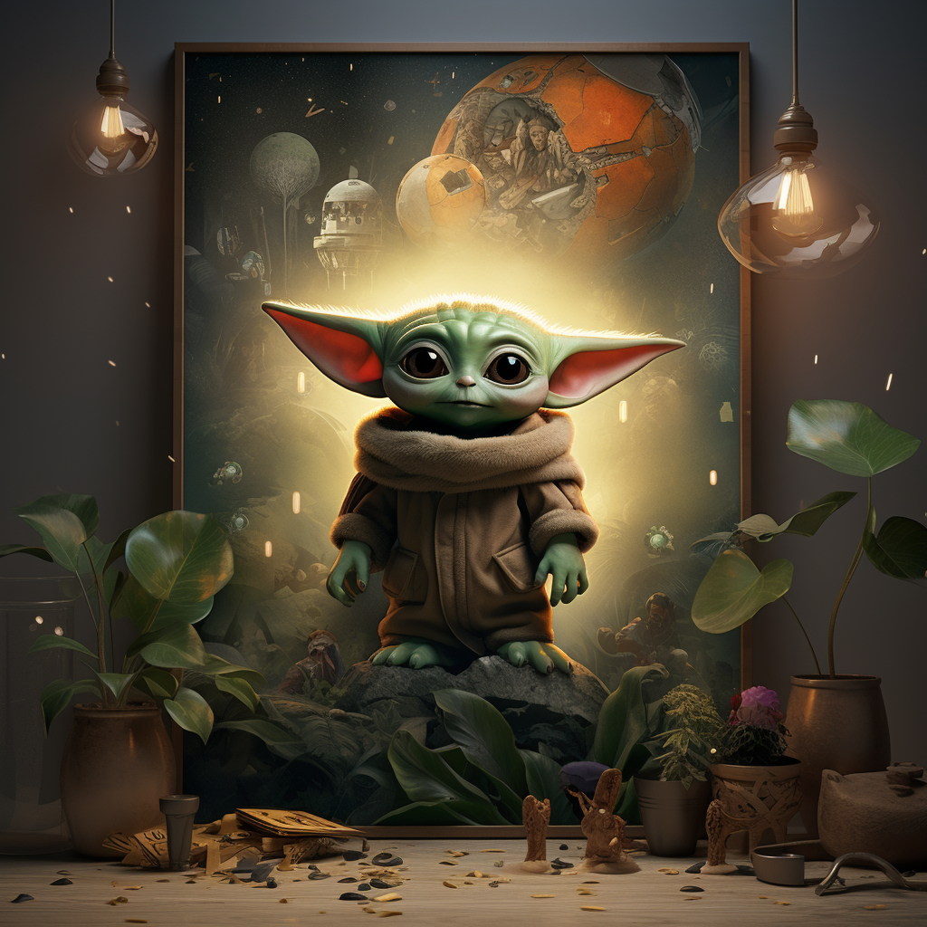 Poster of Junior Baby Yoda from Star Wars