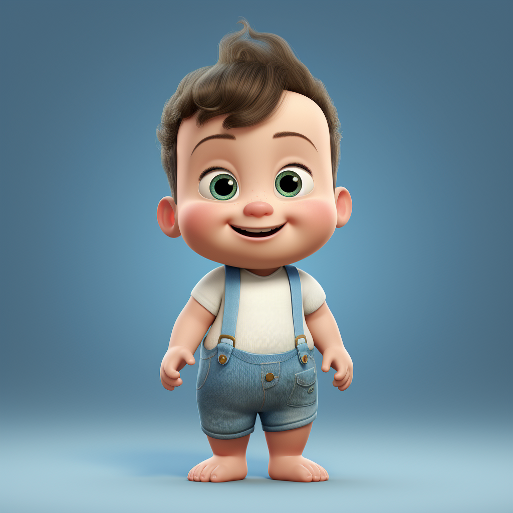 Cute baby boy in Pixar outfit