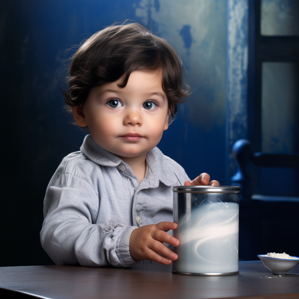 Cute Baby Drinking Sippy Cup Milk