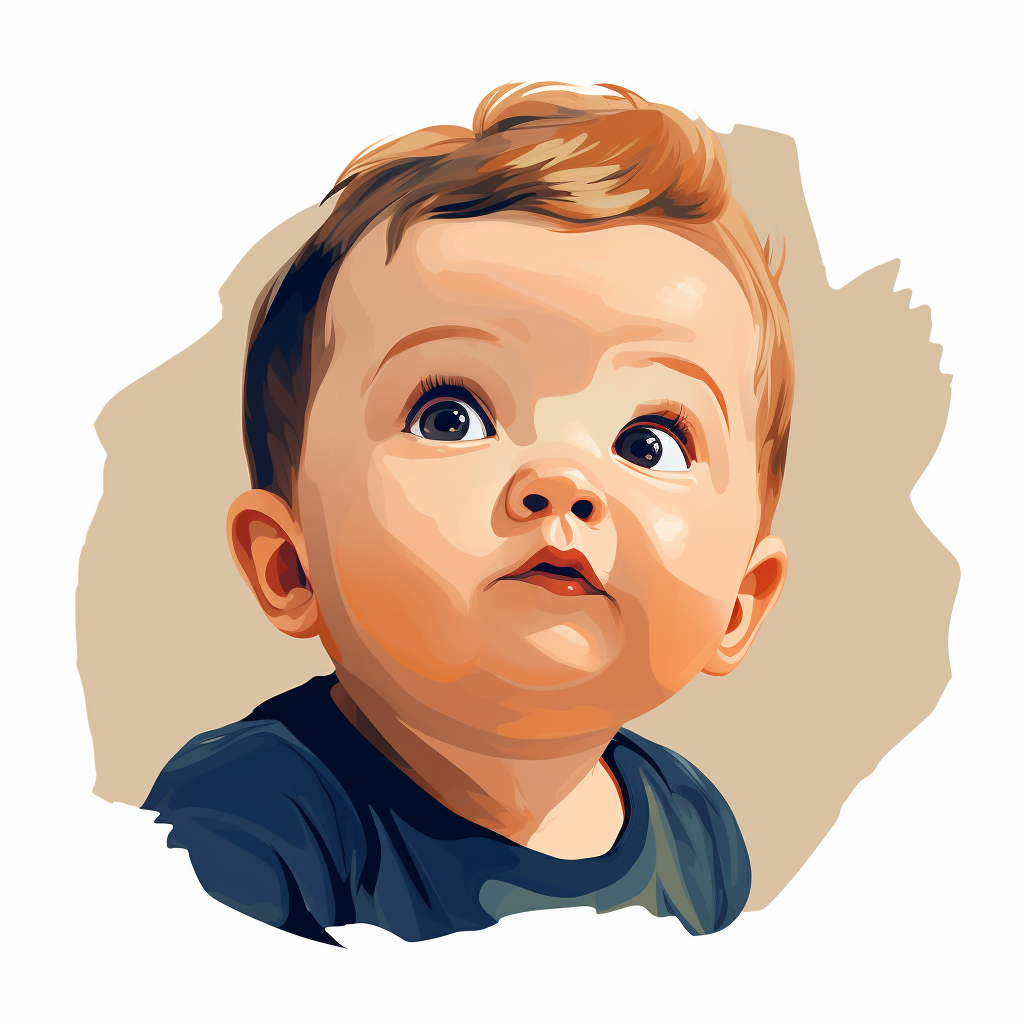 Vector illustration of adorable baby facing forward