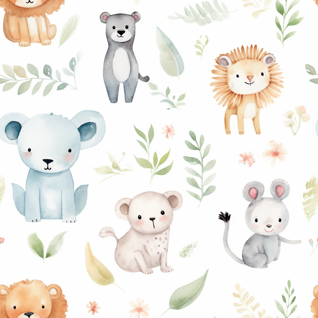 Cute animal pattern on baby sheet