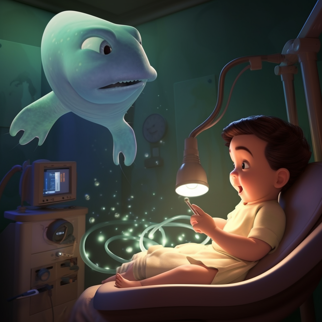 Cute Baby Ultrasound with Pixar Style