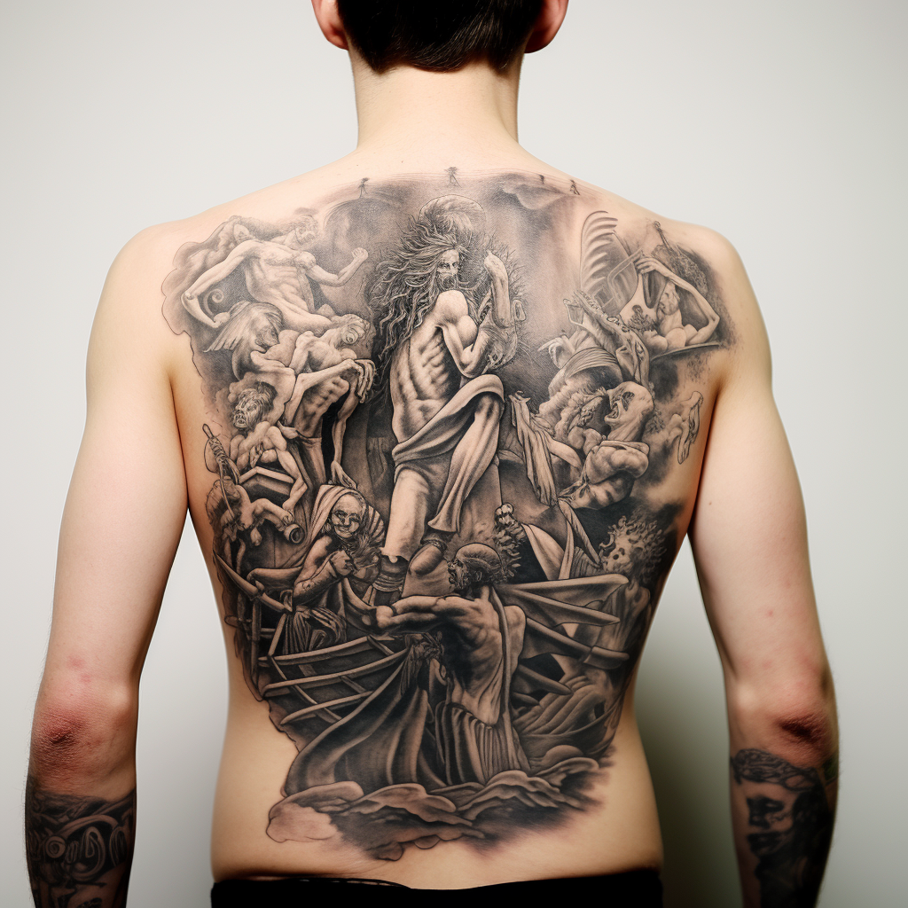 Back Tattoo Last Judgment Ink Art