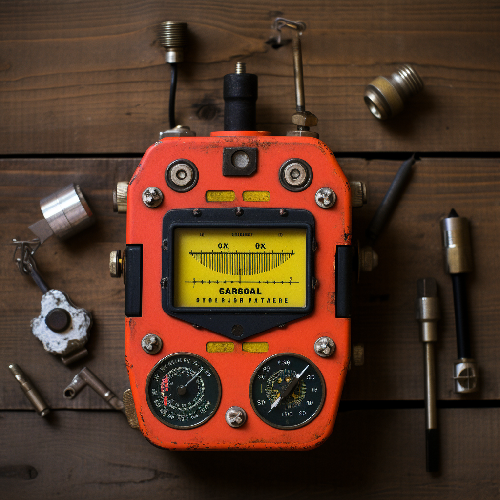 Gas detector equipment on white background