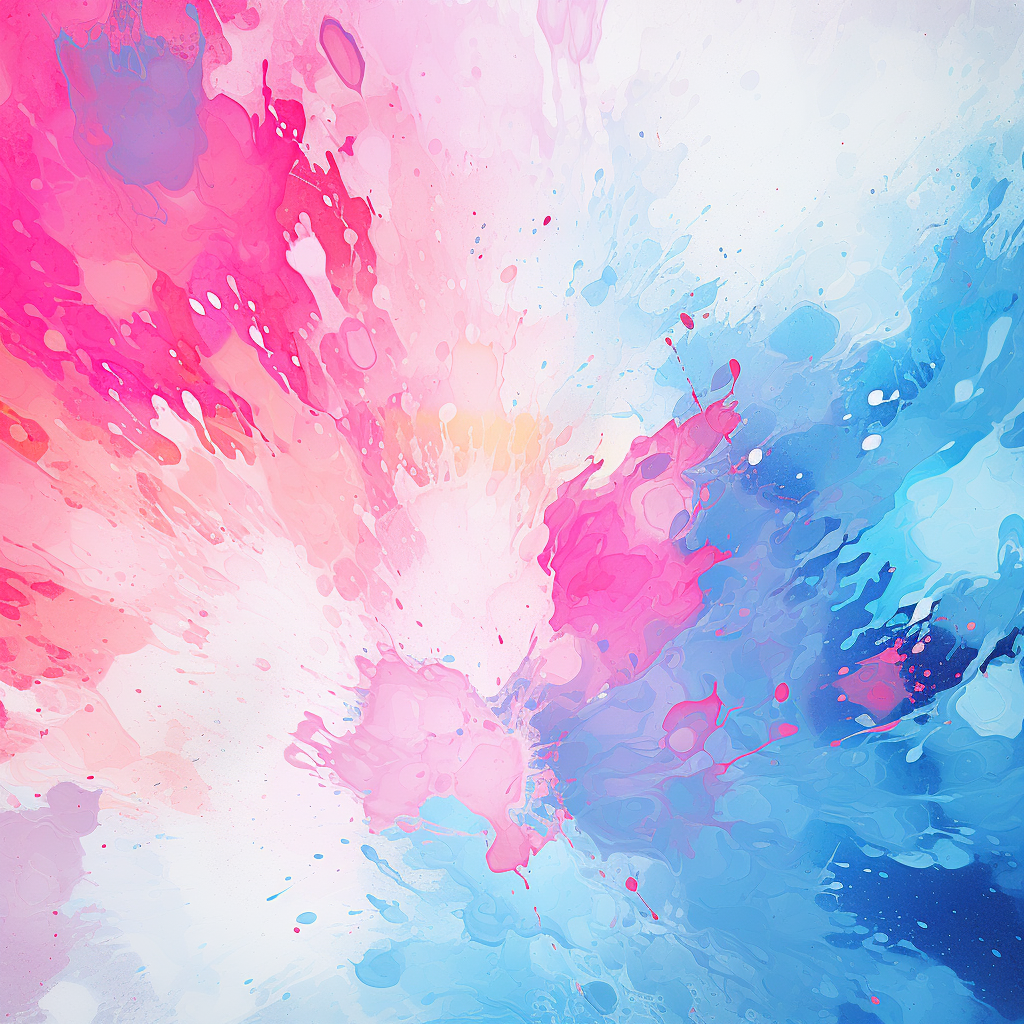 Background image with paint spatter and shades of blue and pink gradient