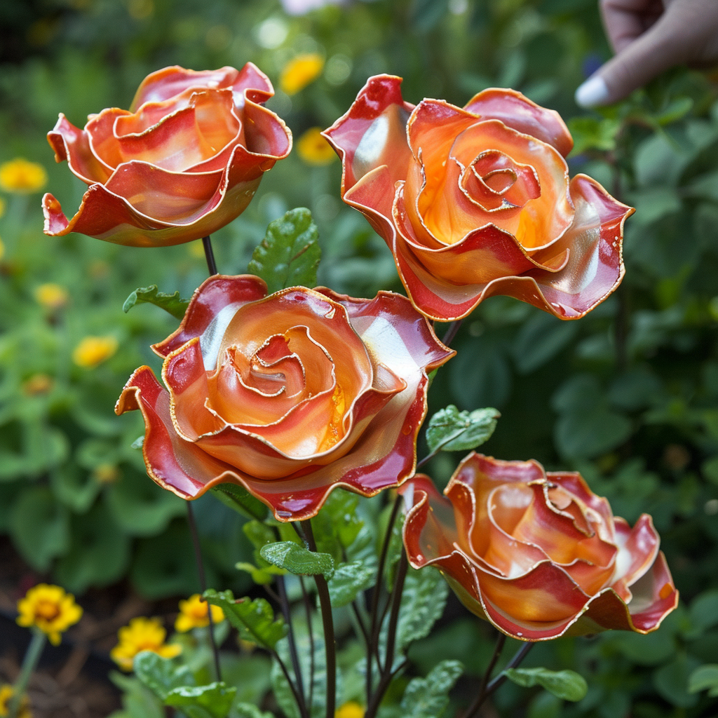 Bacon flower bed gardener tending