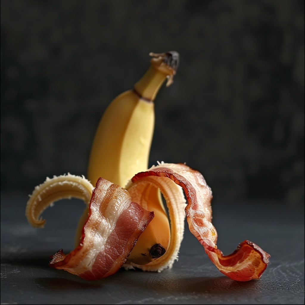 Bacon wrapped banana snack