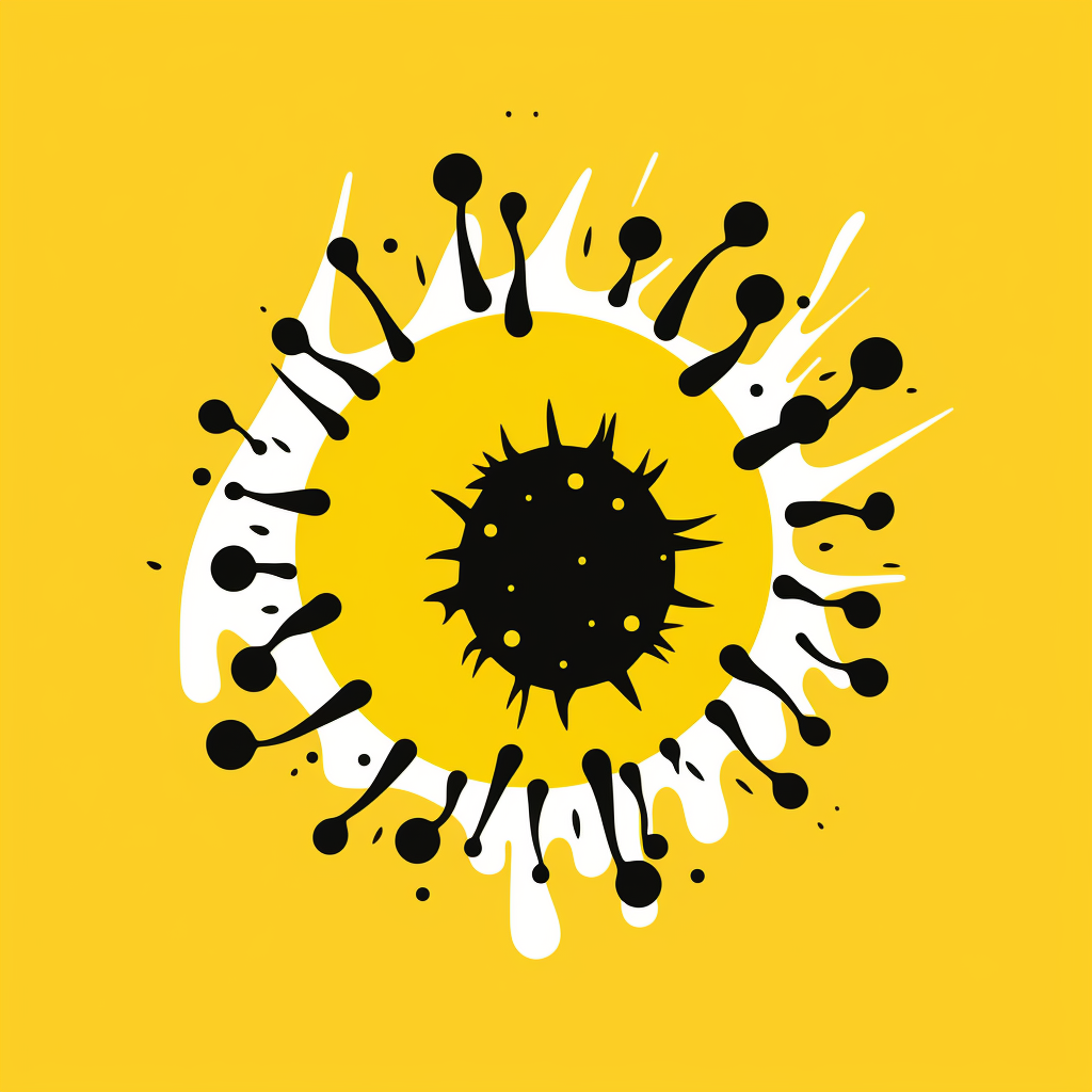 Iconic bacteria illustration in yellow and black