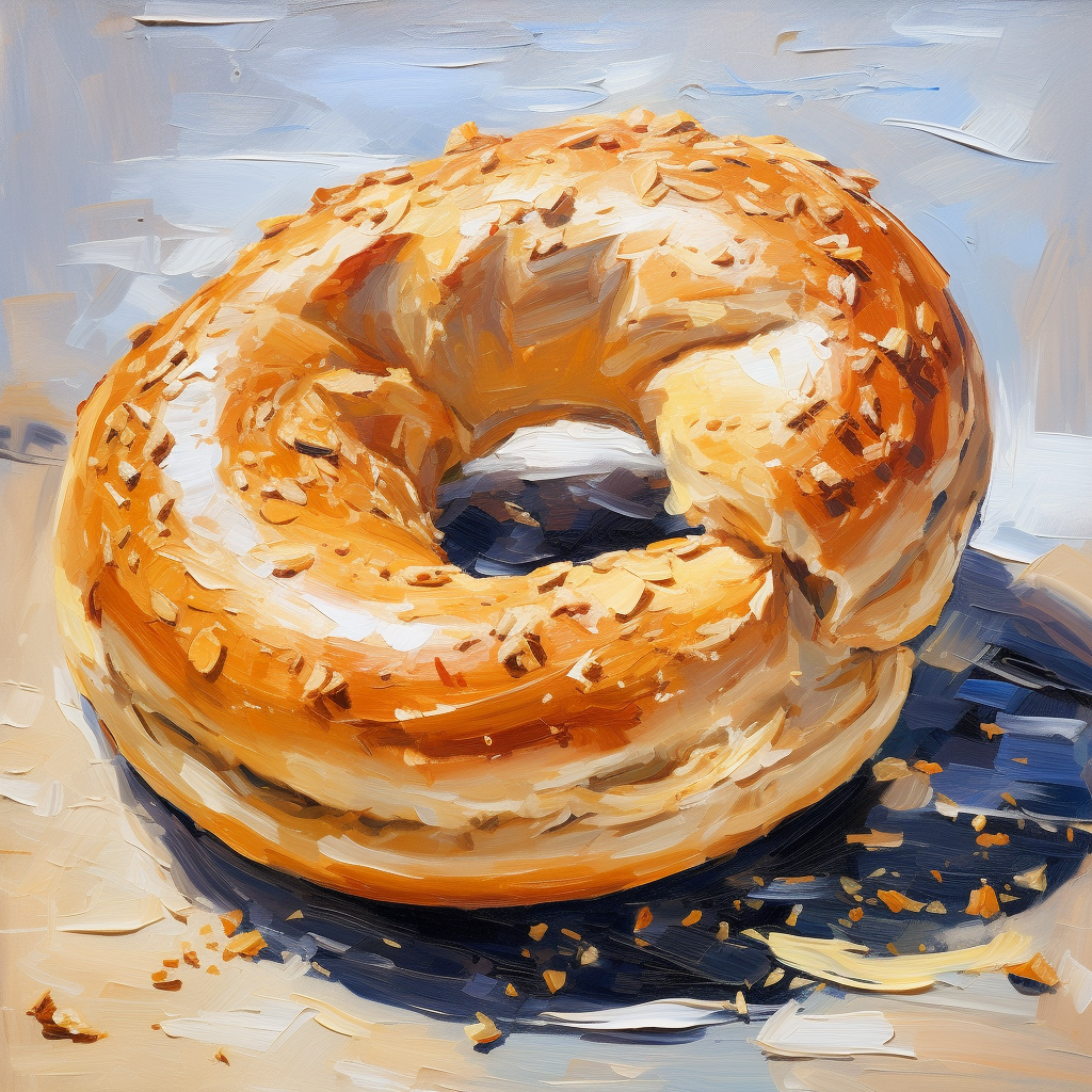 Bagel with Cream Cheese French Impressionist