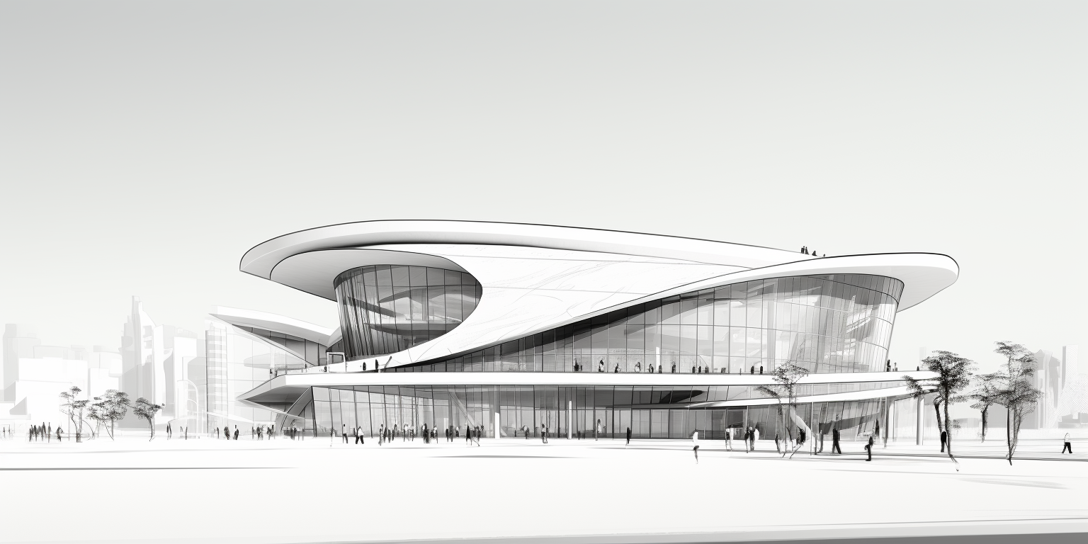 Hyper-realistic Bahrain National Theater Drawing