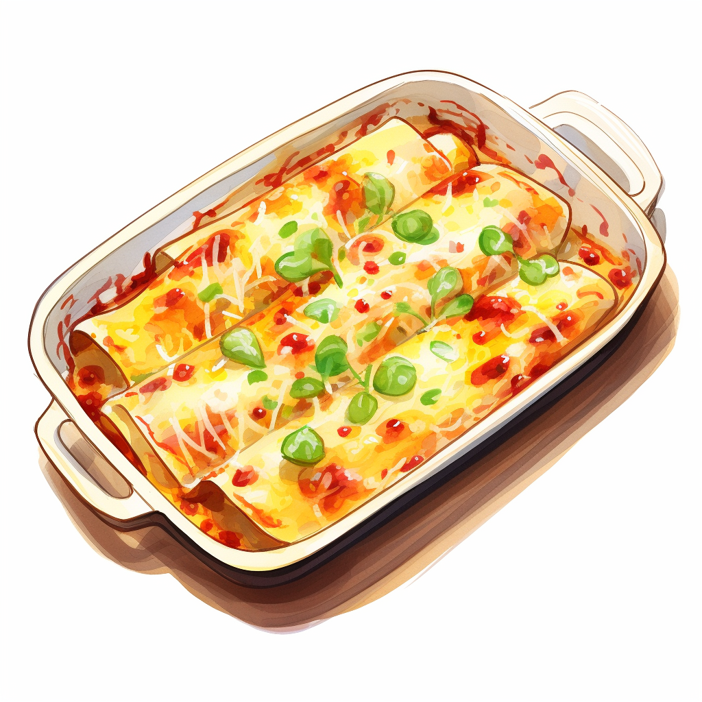 Enchiladas topped with baked cheese