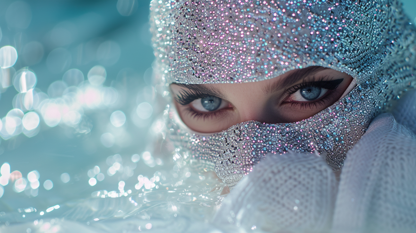 Woman in Crystal Ski Mask