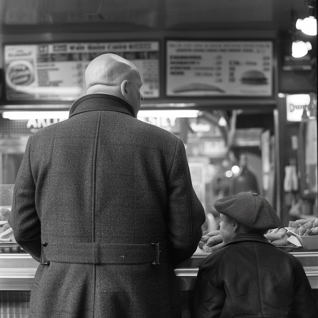 Bald actor in chip shop