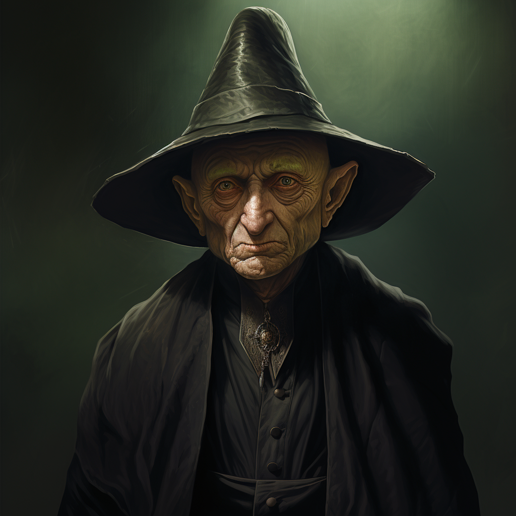 Bald elf with black hat