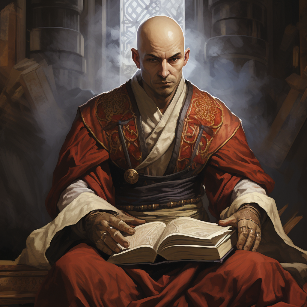 Bald headed father monk in D&D