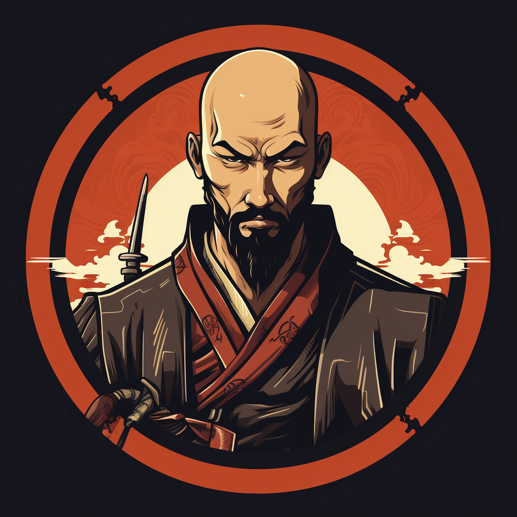 Bald Shogun Warrior Sword Logo