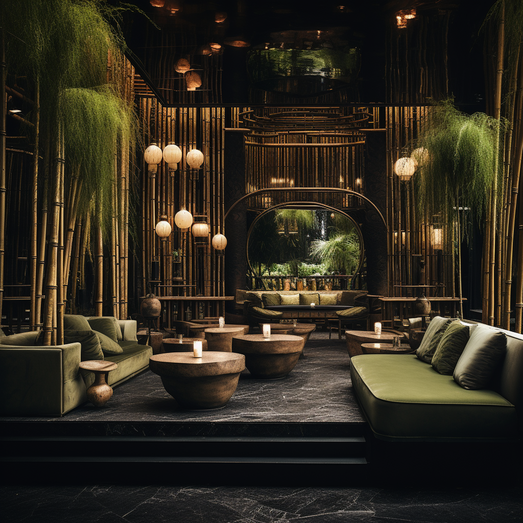 Bali Nightclub with Bamboo Decor