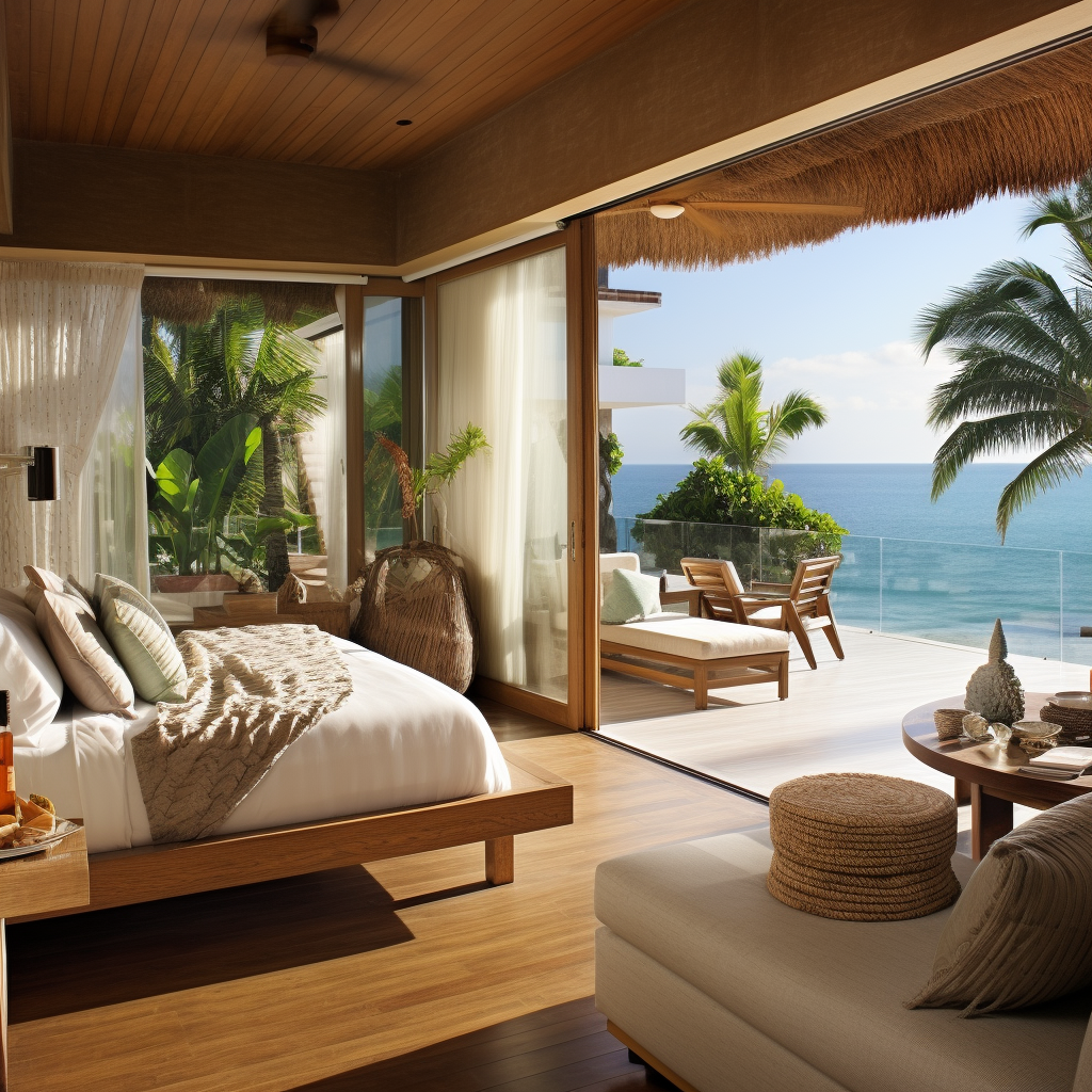 Balinese Bedroom with Private Balcony and Ocean Views