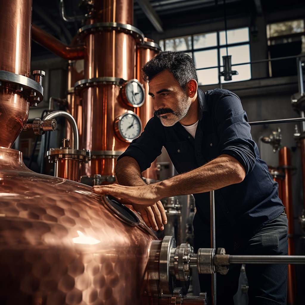 Distilling spirits with a Balkan copper still