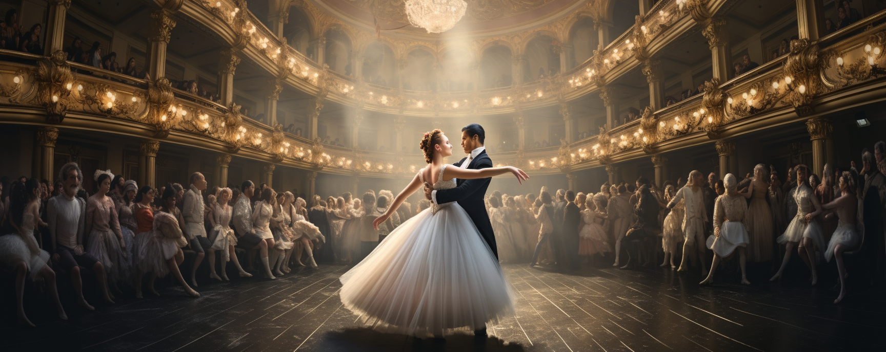 Two ballerinas en pointe in Paris Ballet Theater