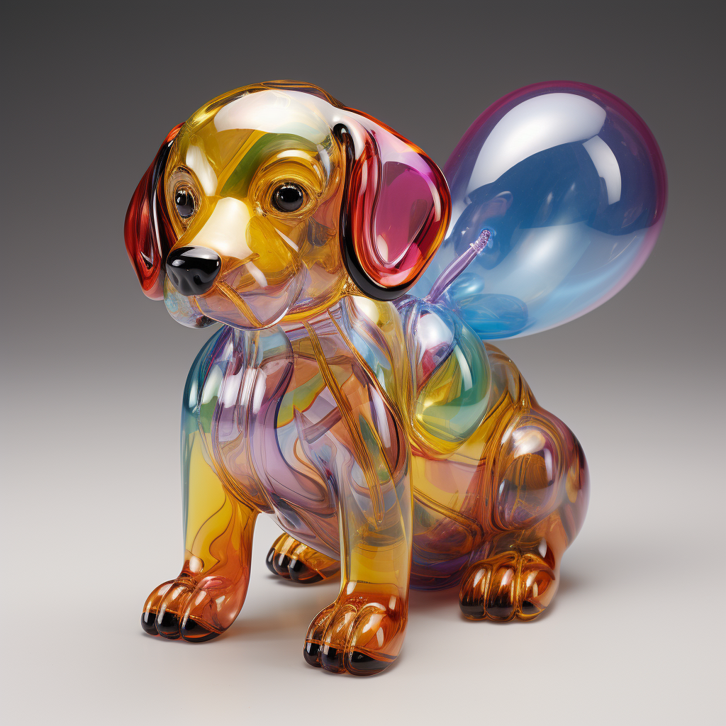 Whimsical balloon puppy sculpture