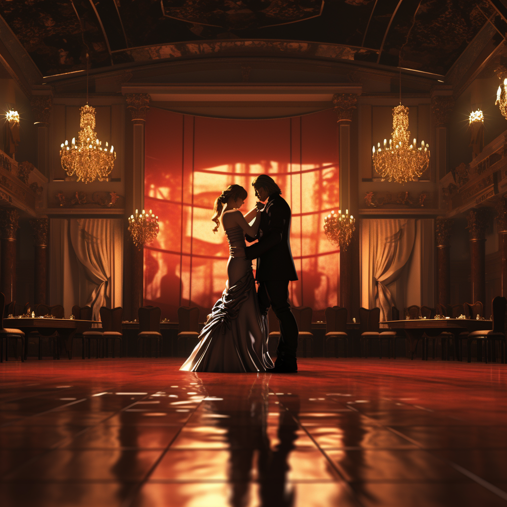 Beautiful ballroom scene photography backdrop