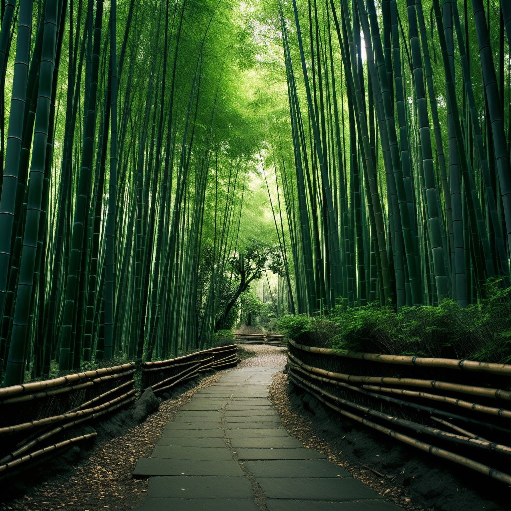 Tranquil scene of bamboo forest