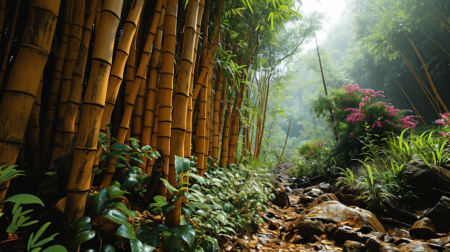 Digital art of bamboo forrest