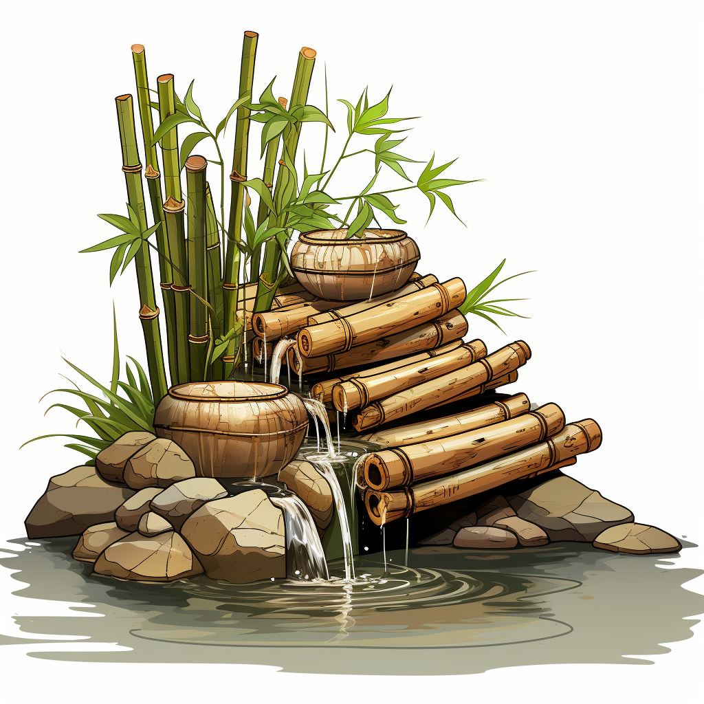 Bamboo Garden Waterfall Zen Design