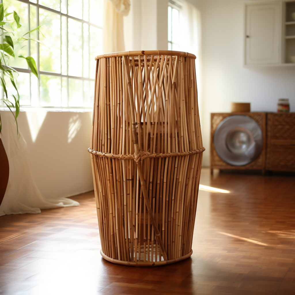 Eco-friendly bamboo laundry basket