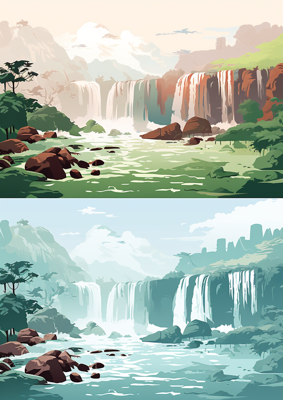 Ban Gioc Waterfall Vector Travel