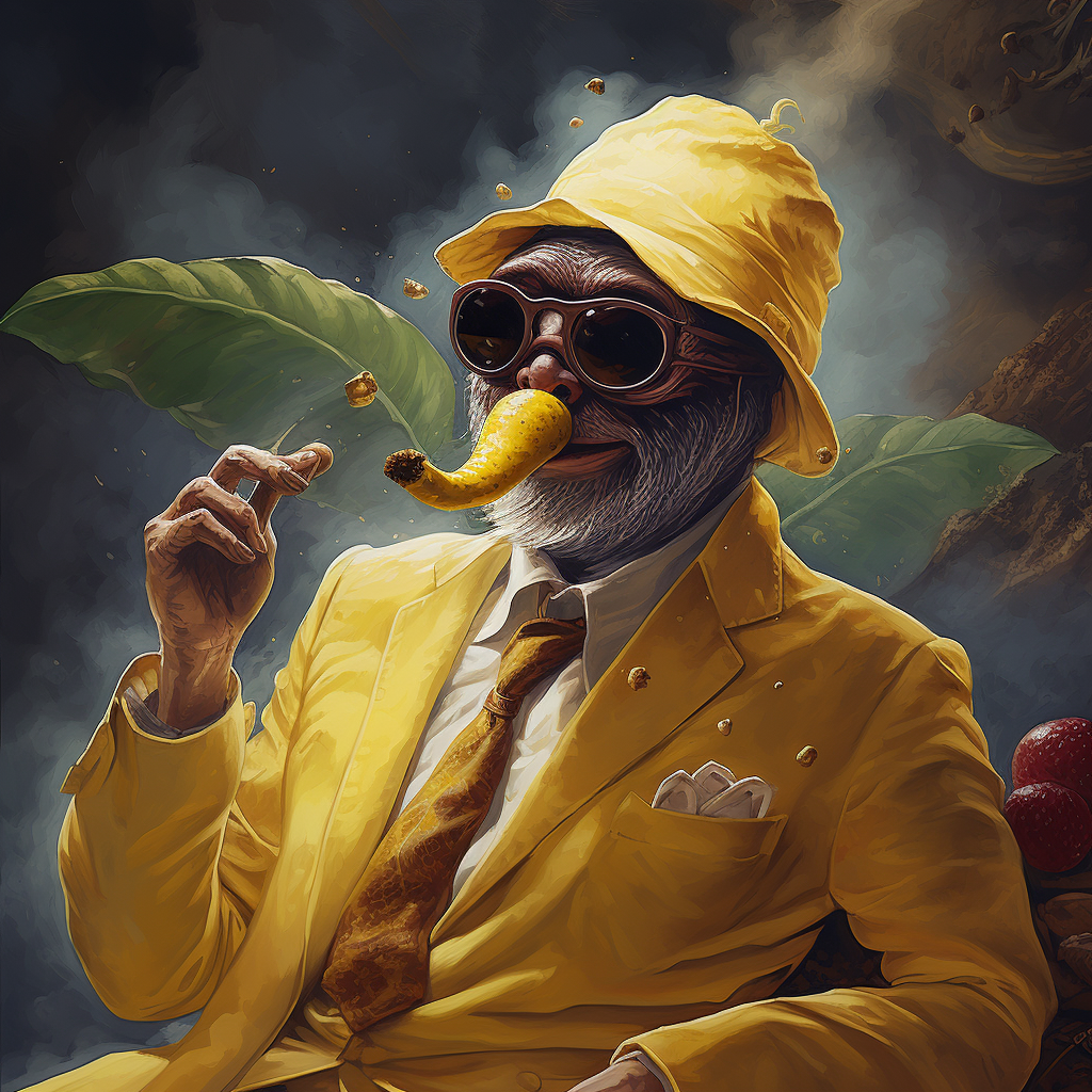 Banana detective smoking cigar