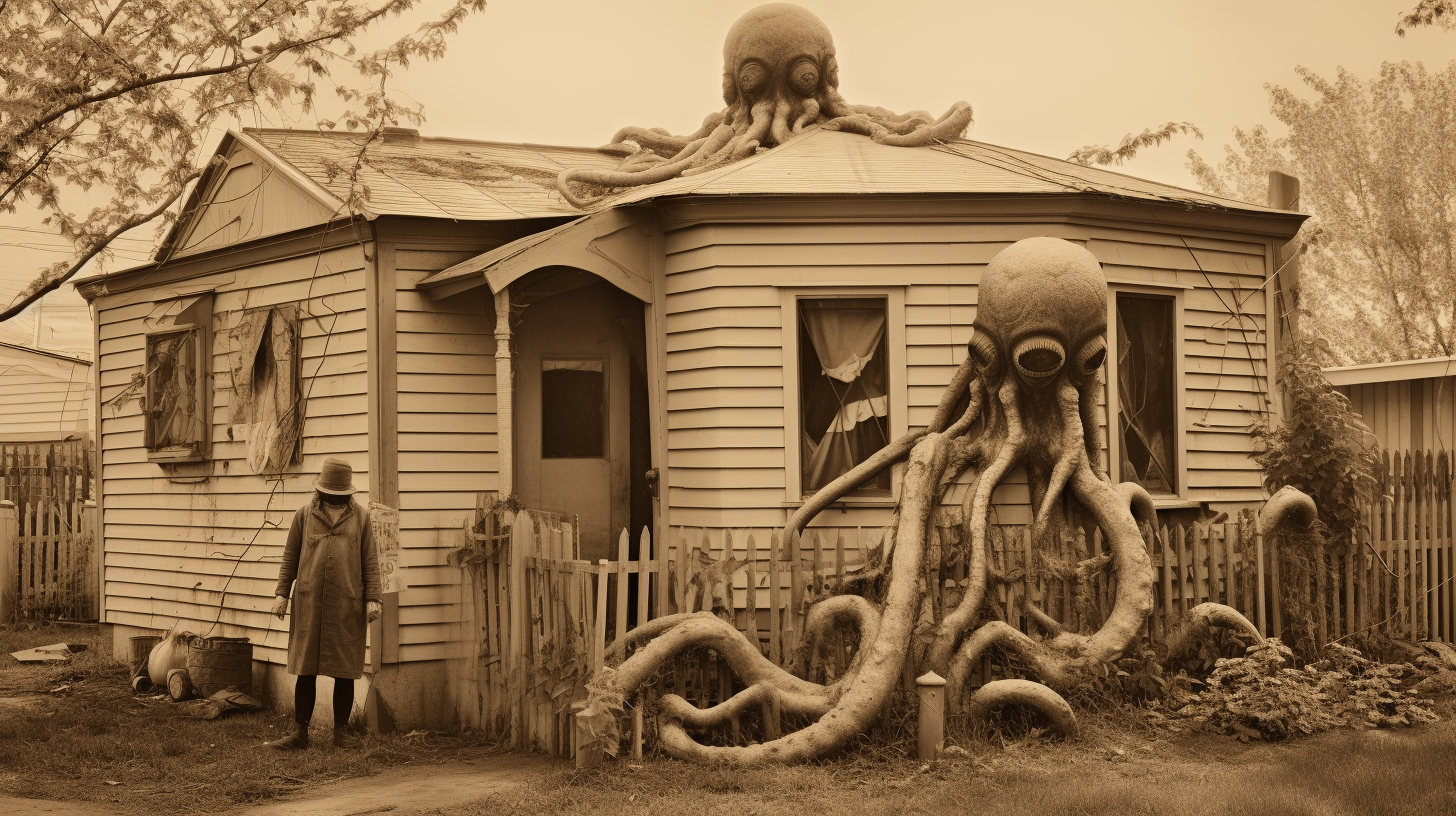 Victorian era banana-faced hermit bungalow dweller photo