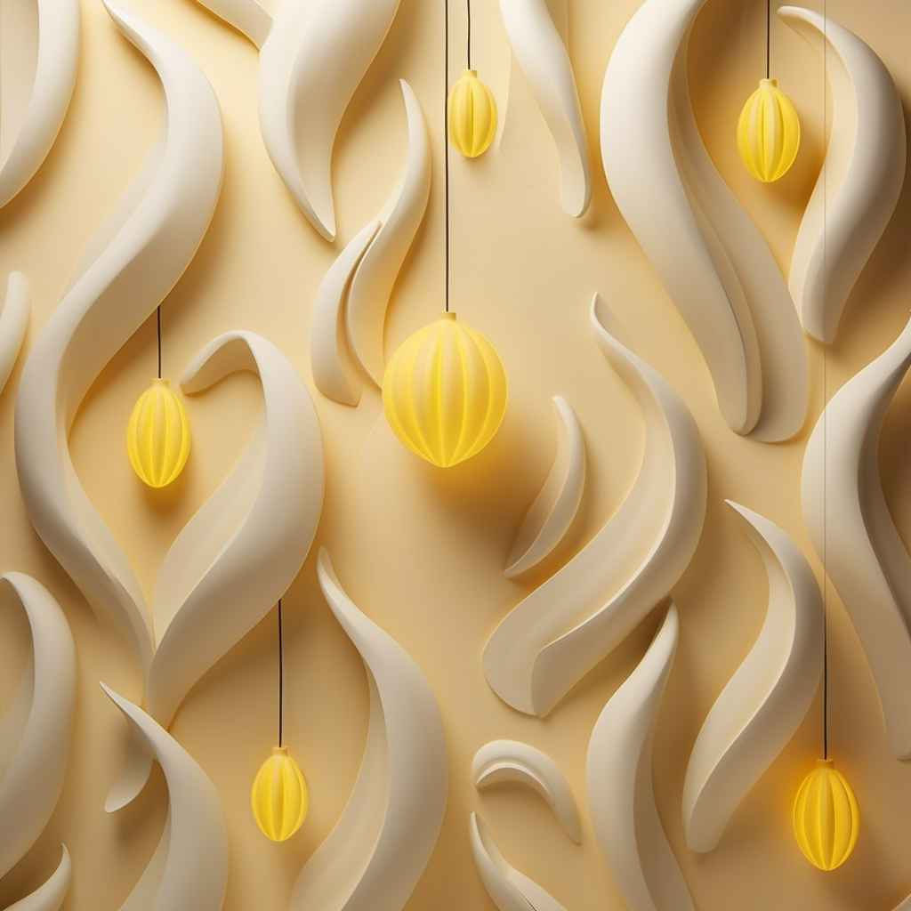 Banana-inspired minimalist pattern