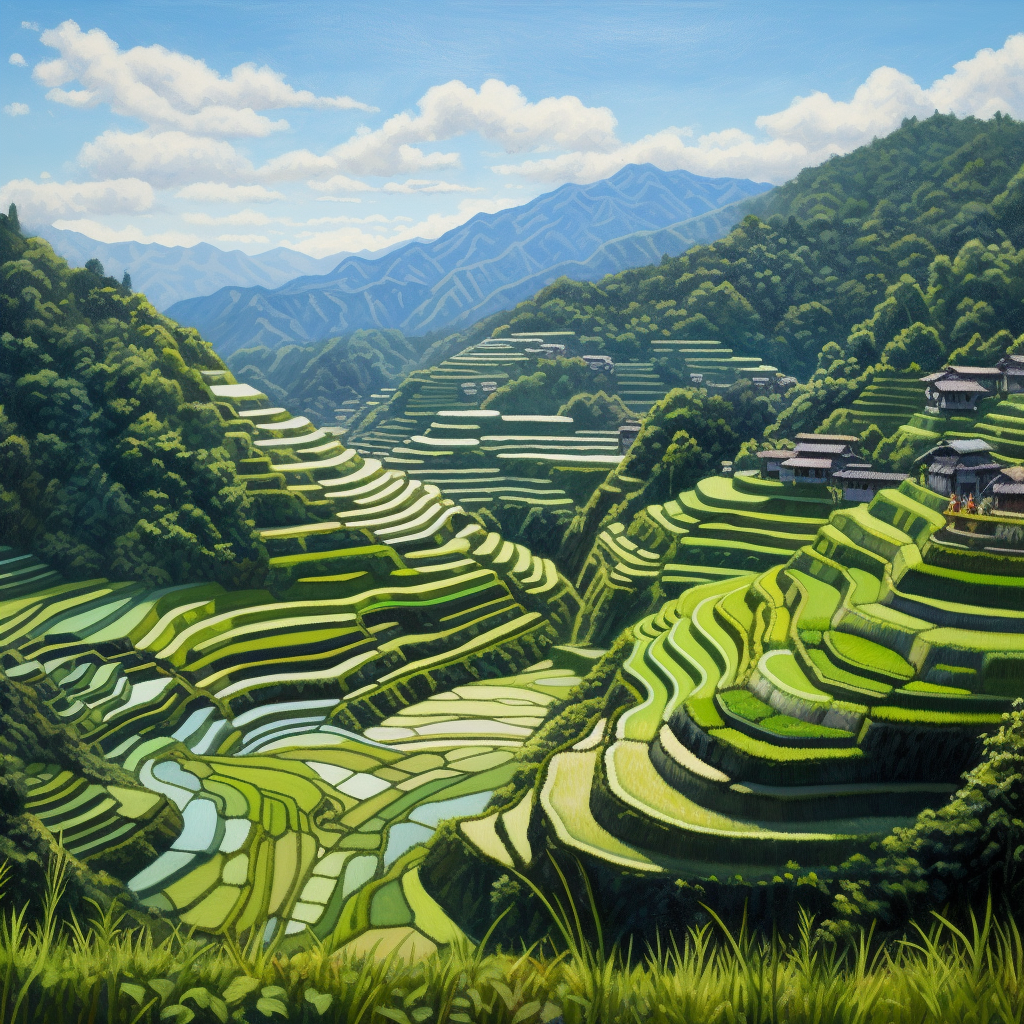 Banaue Rice Terraces painting artwork