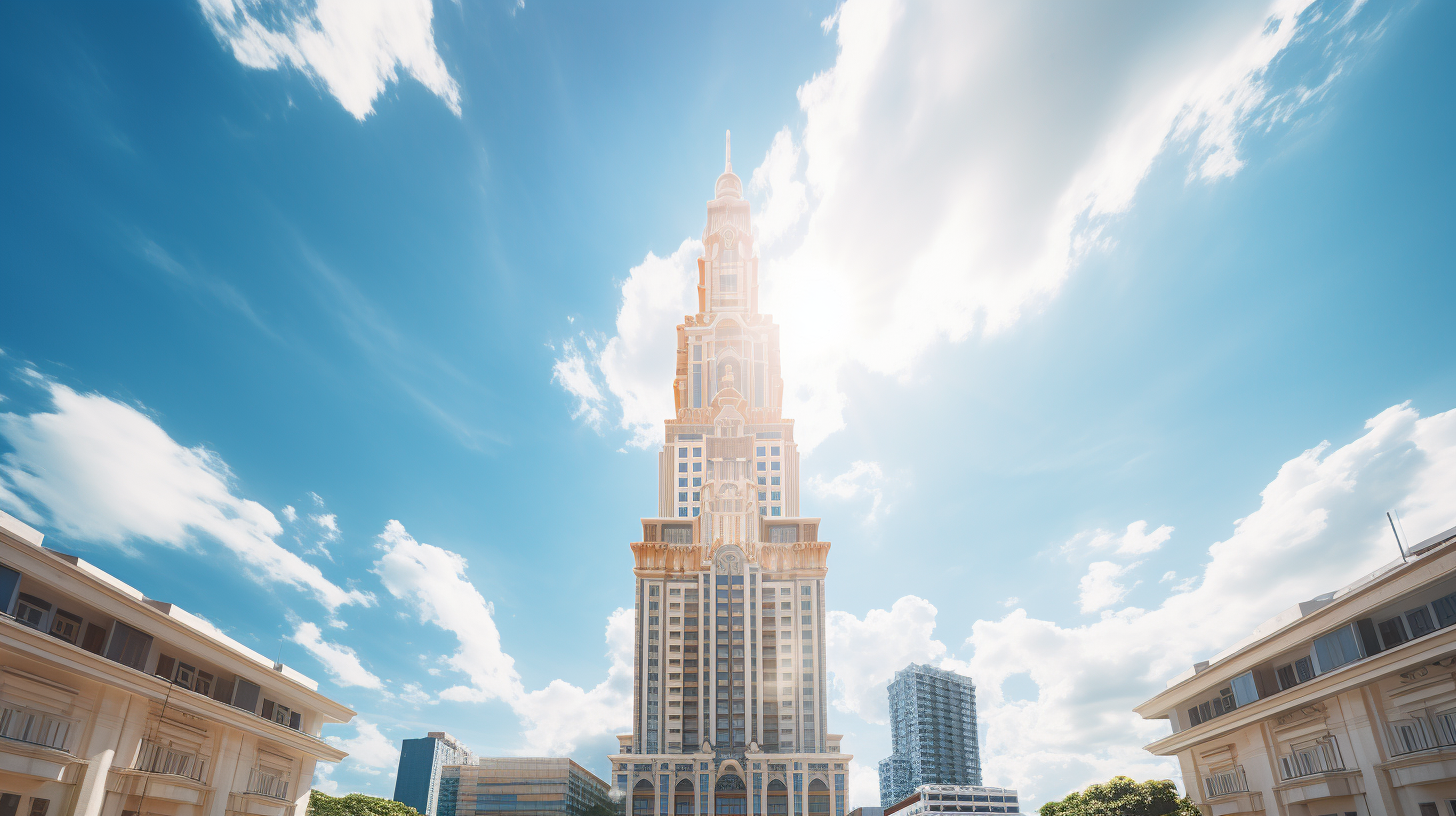 Bangkok Mahanakorn Building with Blue Sky