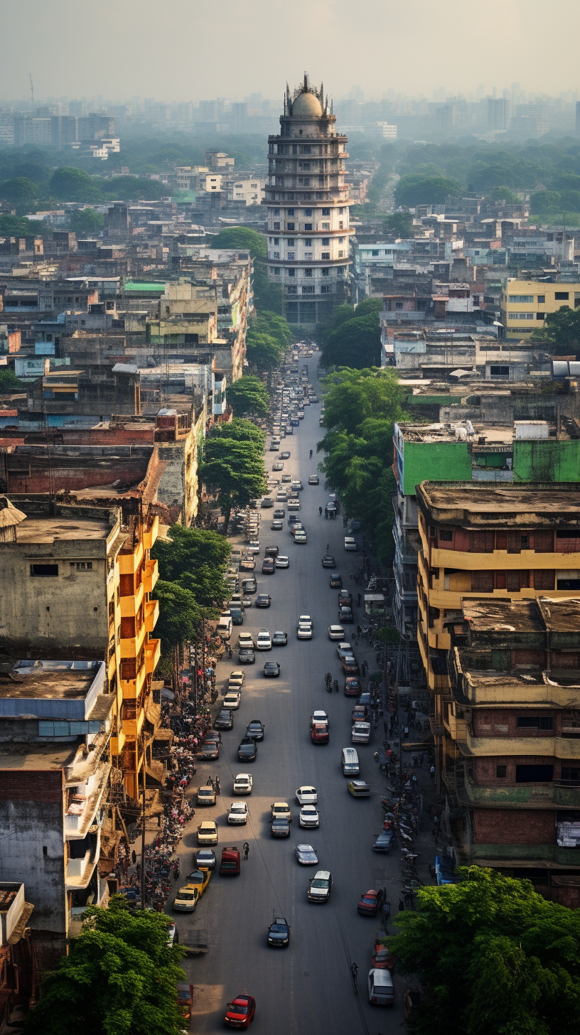 Breathtaking View of Bangladesh City