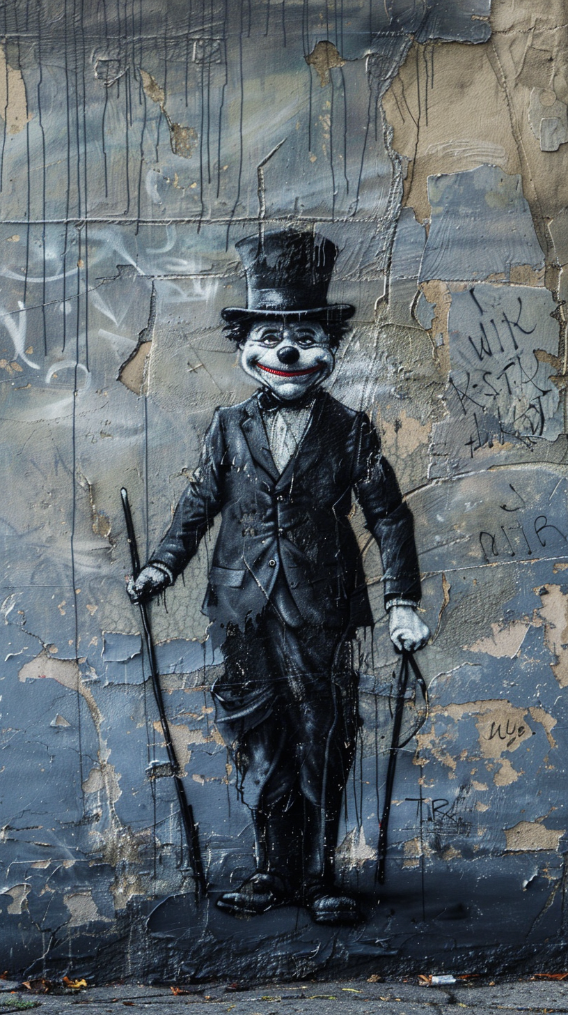 Hyperrealistic Banksy Style Uncle Pennybags Art