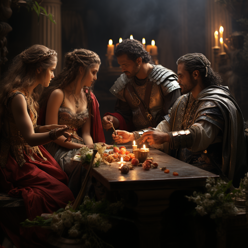 Alexander and Cleitus fatal banquet scene