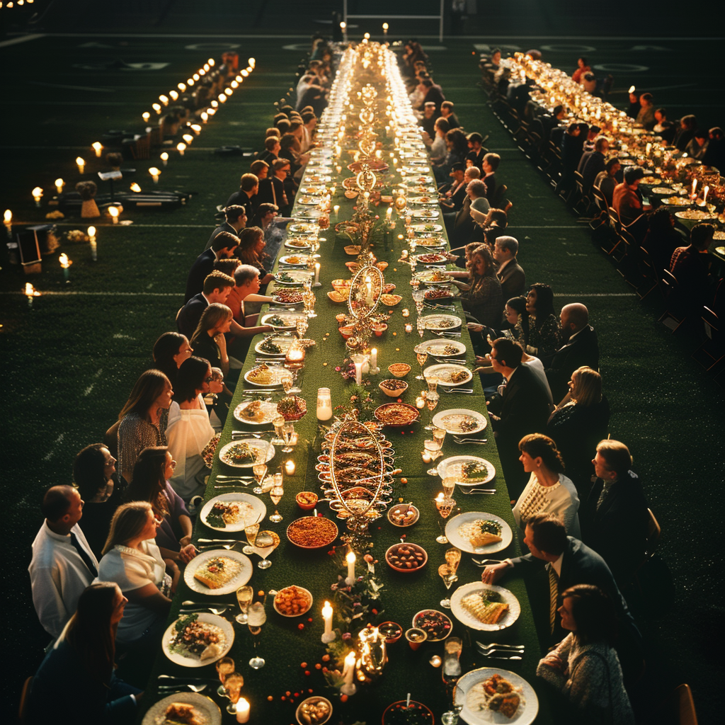 Banquet football field 100 people