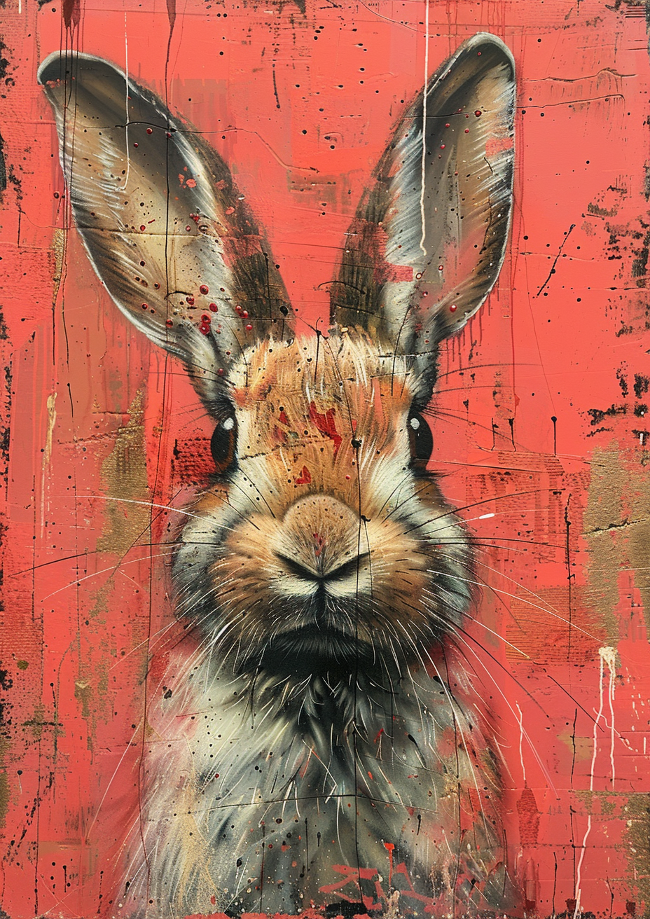 Bansky Rabbit Spray Artwork