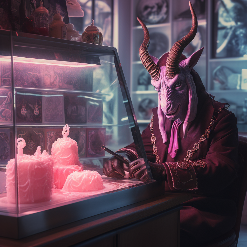 Baphomet in Ice Cream Shop