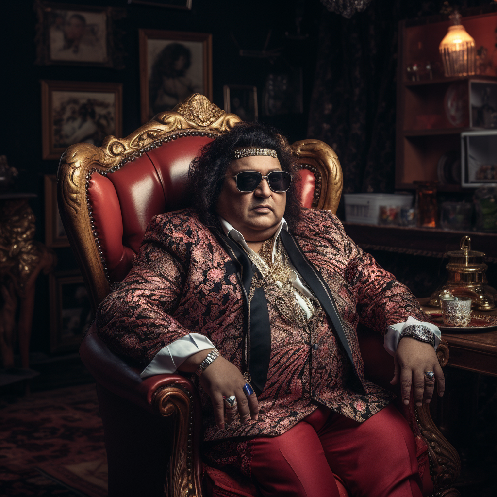 Bappi Lahiri in elegant cinematic styling