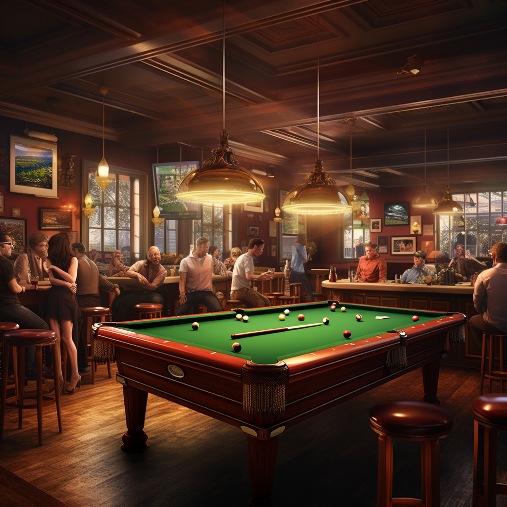 Billiards tournament bar ad