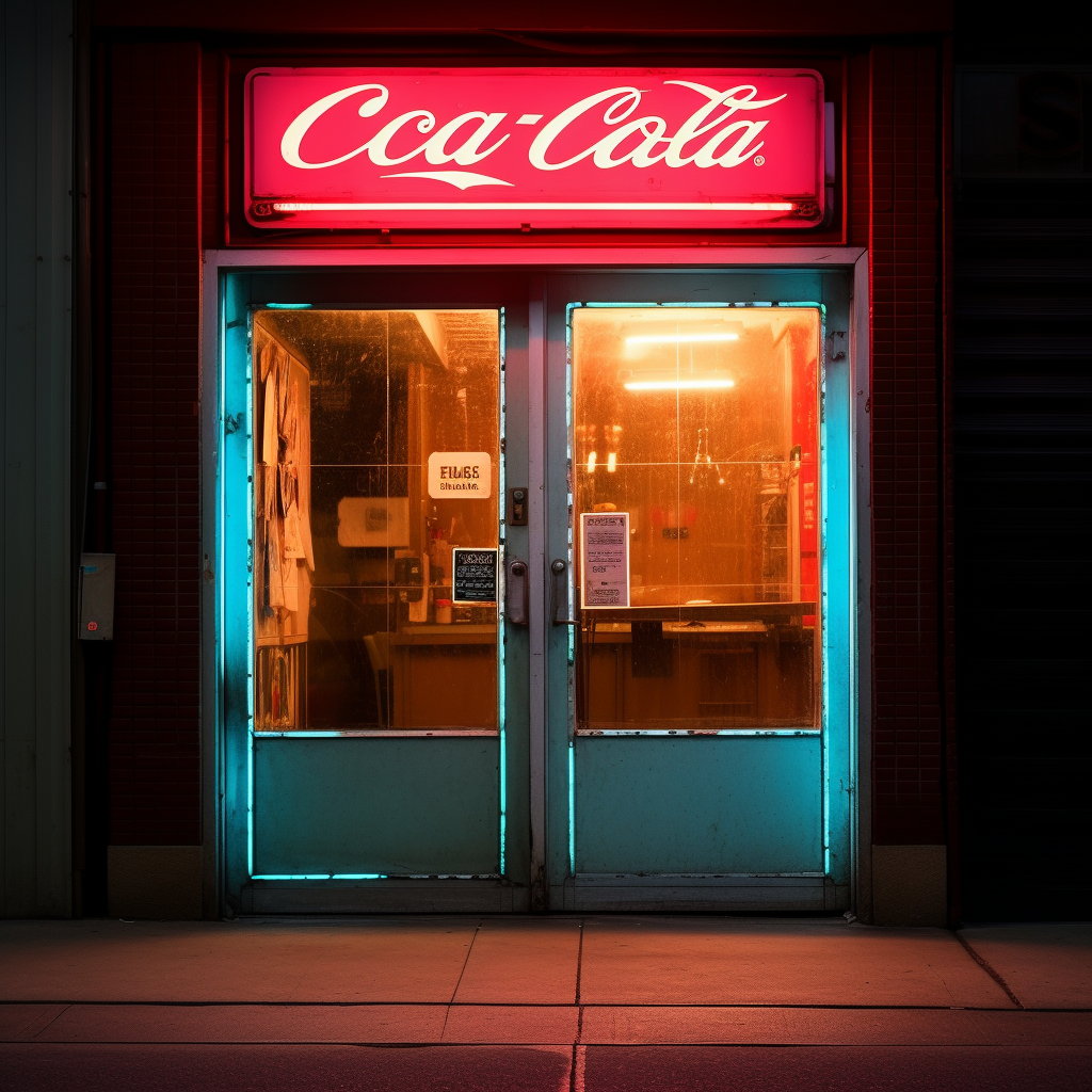 Bar door with neon sign  California Avenue