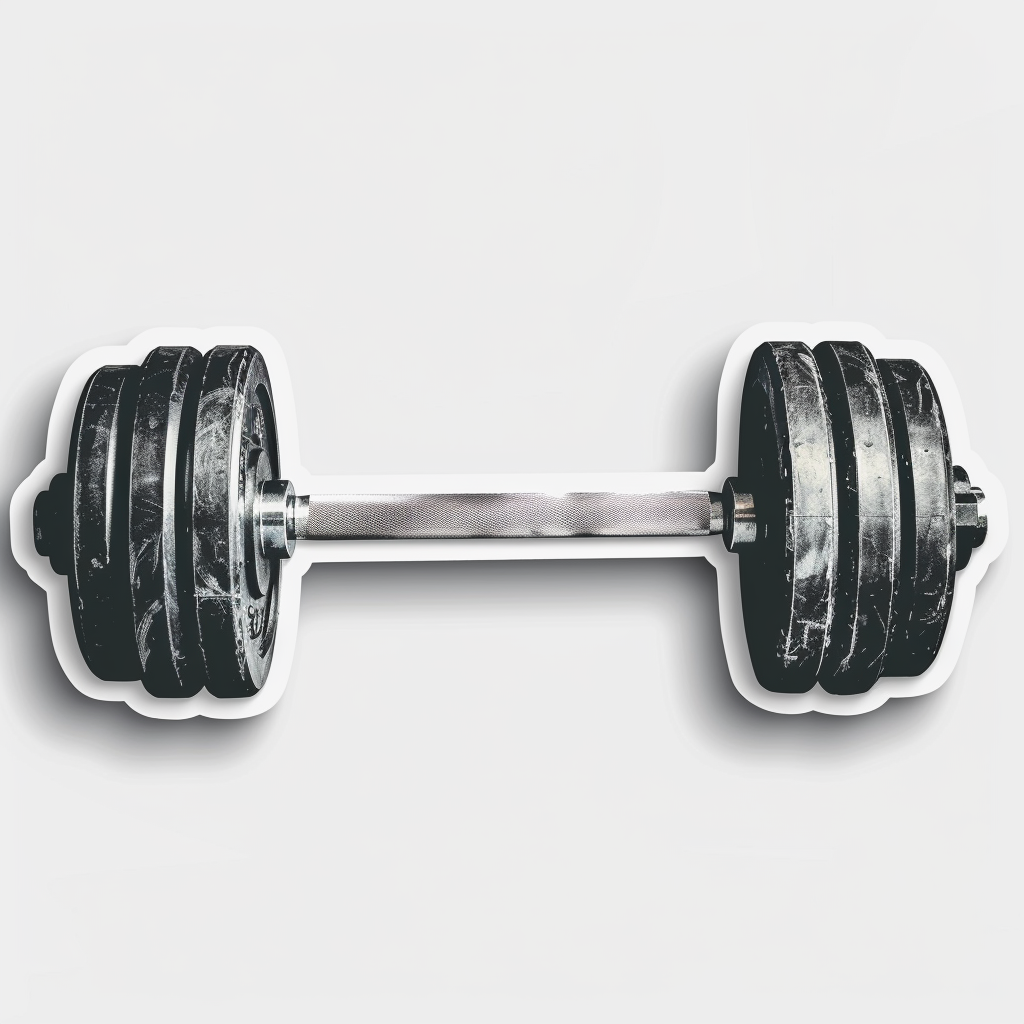 barbell sticker illustration gym