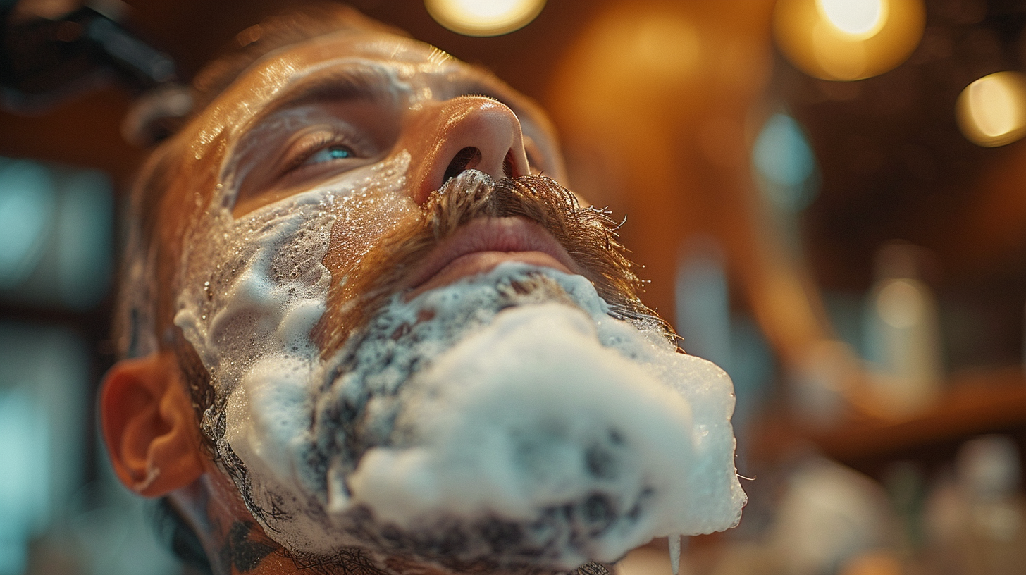 Barber Shaving Men Realistically