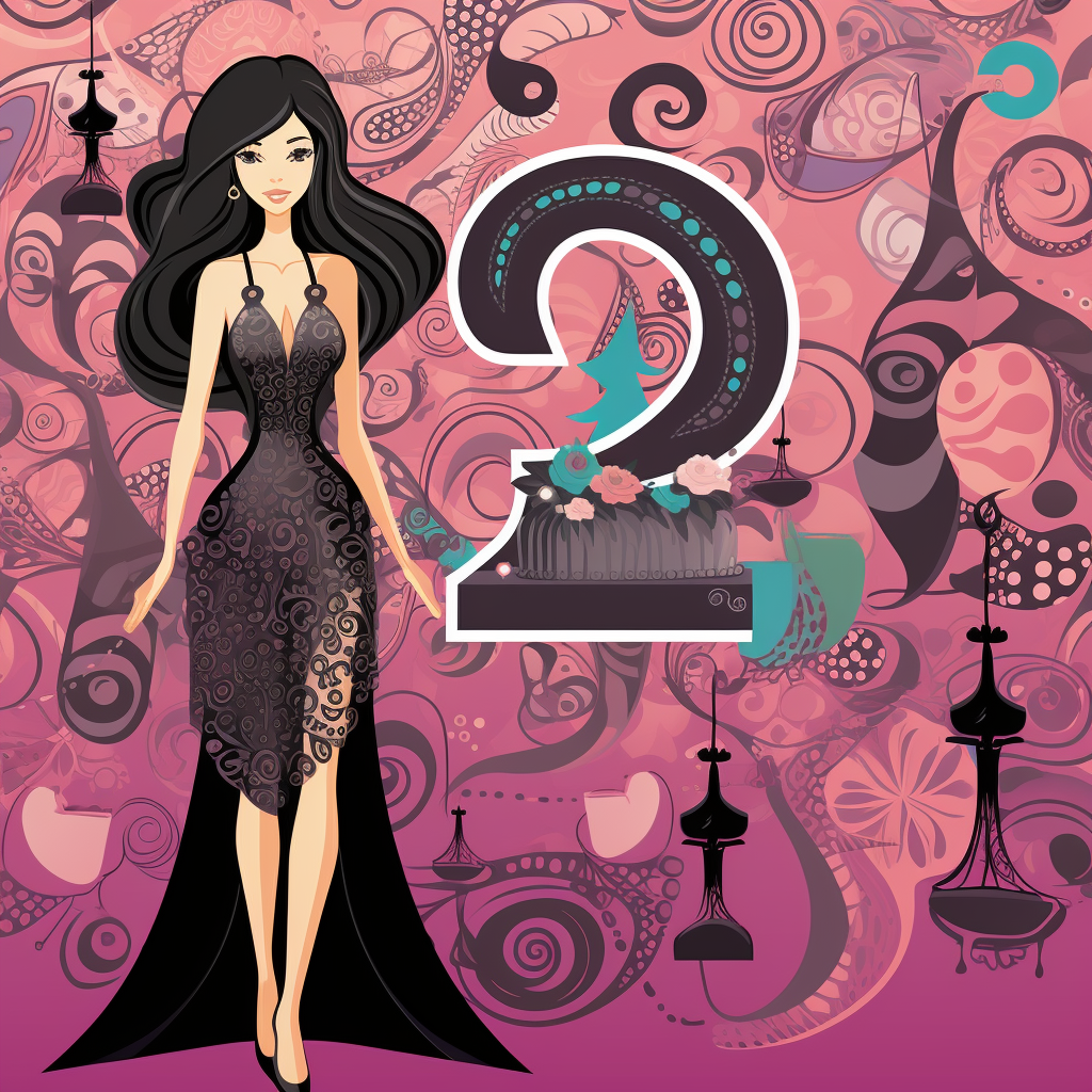 Barbie birthday invitation with paisley print dress