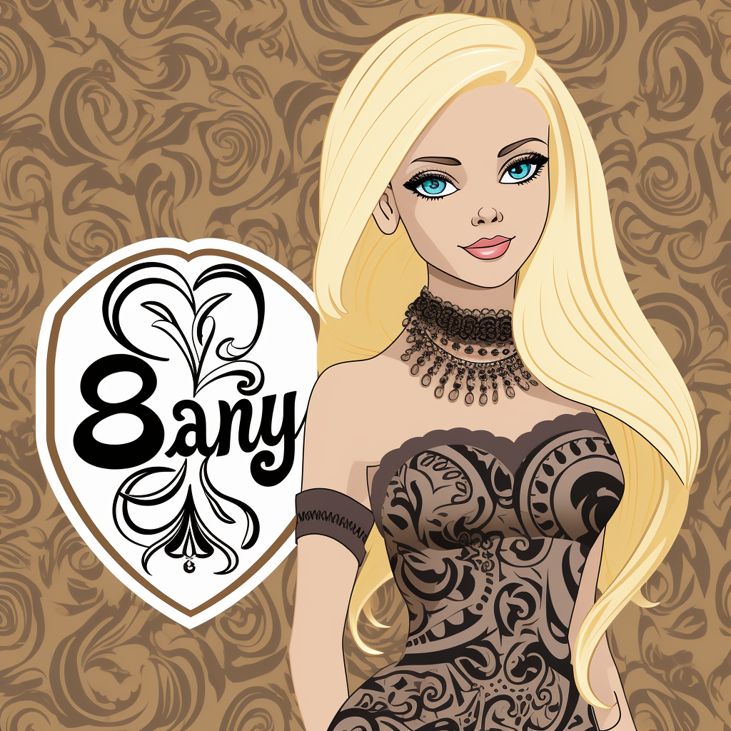 Blonde Barbie wearing Addams Family clothing