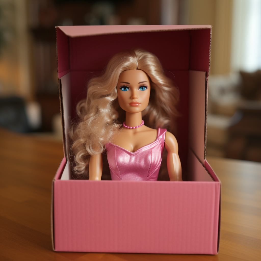 Closeup of Barbie Doll Box